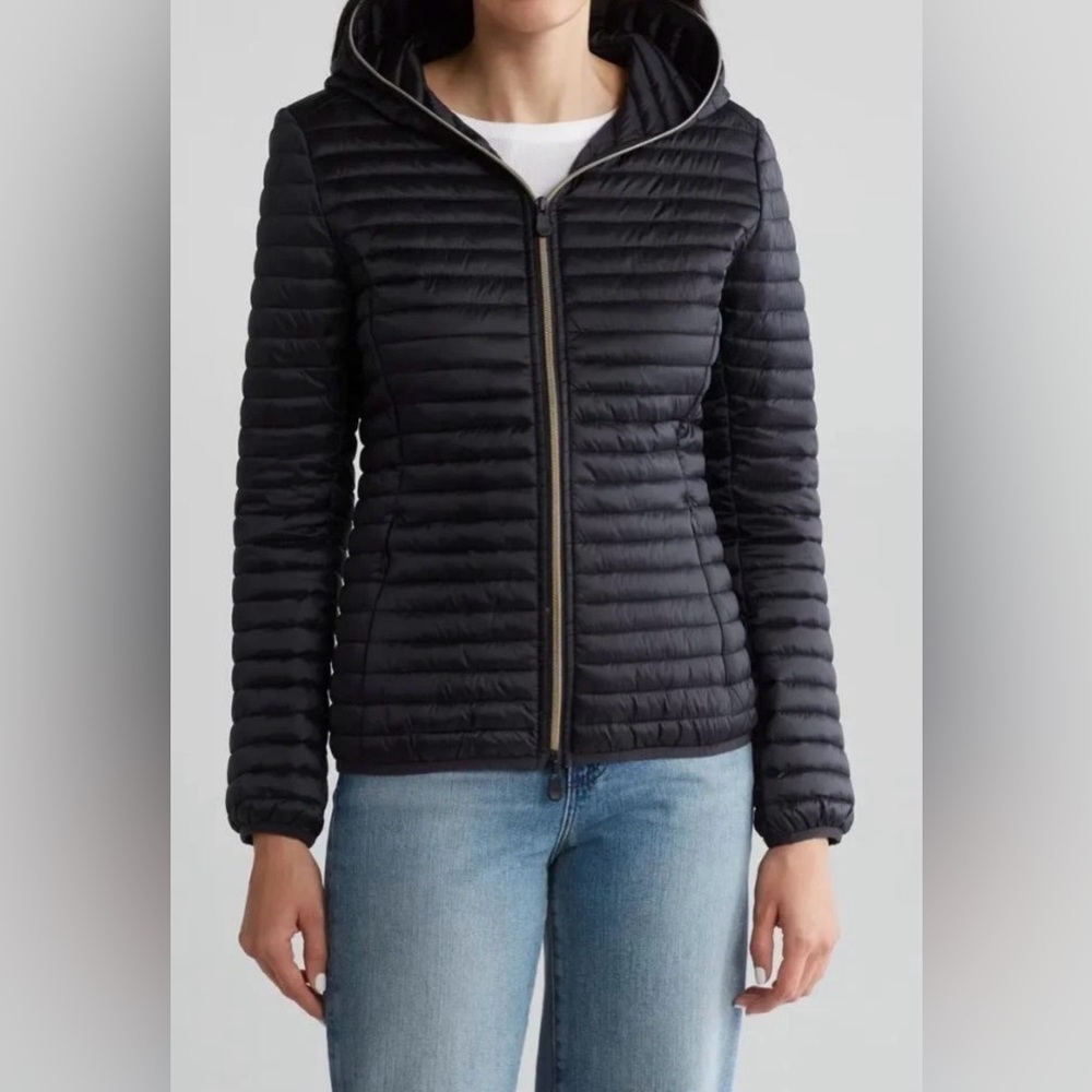 Save The Duck Alexa Ultra Light Black Puffer Jacket Vegan Size M